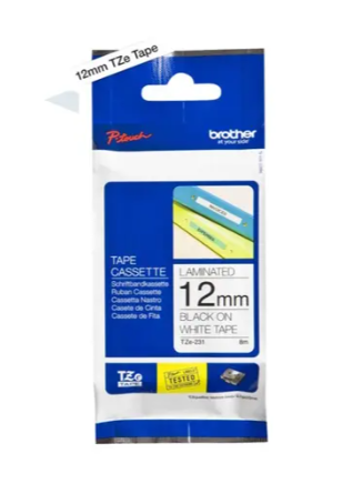 Brother P-Touch Labelling Tape Laminating TZe-231 12mm x 8m