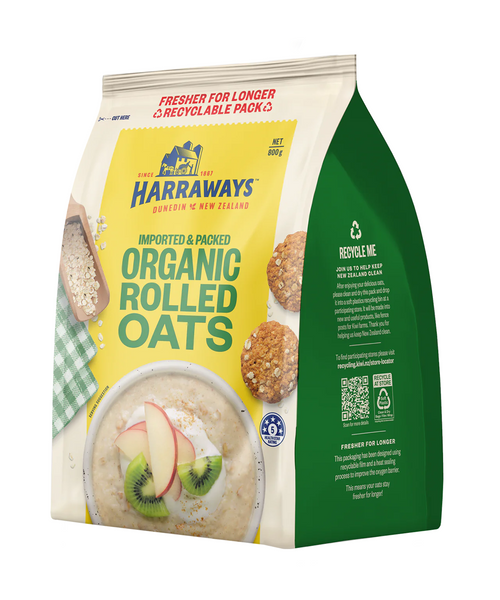 Harraways Organic Rolled Oats Inner Bag 800g