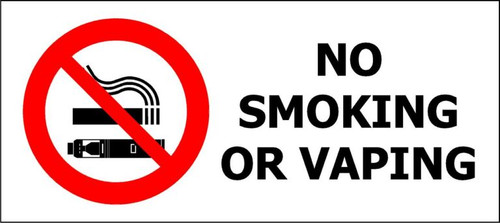 ACM No Smoking or Vaping Sign 75mm