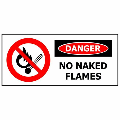Sign ACM 480x600 No Naked Flames within 2M
