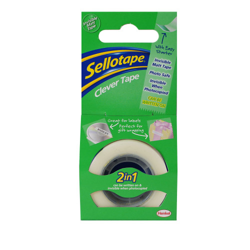 Sellotape Clever Tape Boxed 18mmx25m 8/Pkt