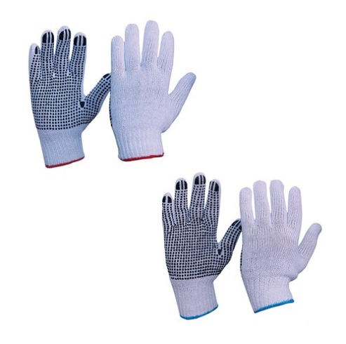 Knitted Poly/Cotton With PVC Dots Gloves