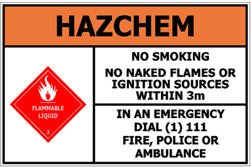 Hazchem Class 3 Flammable Liquid