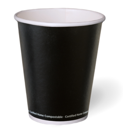 Aqueous Single Wall Hot Cup Black 8oz 1000/Ctn