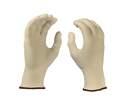 Glove Nylon - White Brown Band XL