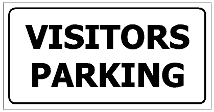 Sign ACM - Visitors Parking White/Blk 350x180mm