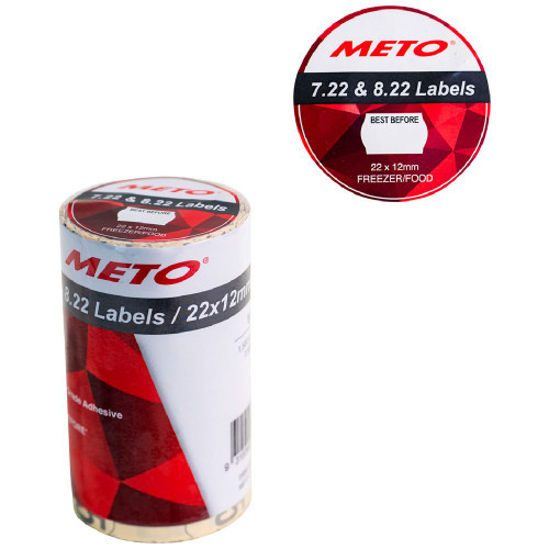 Meto “Best Before” Freezer-Grade labels -22×12 mm