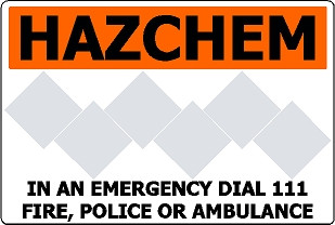 Sign ACM - Hazchem AWS 900x600mm (Class 2,3,4.1,6,8,9)
