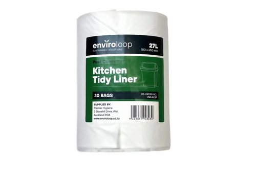 Rubbish Bag 27 Litre 25mu 510x610mm 30/roll