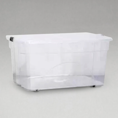 112L Clear Rolling Organiser with Lid