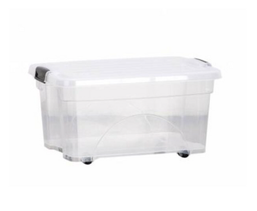 Rolling Organiser with Lid 26L Clear