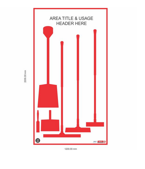 Shadow Board PVC Dry Room Red 2000x1500mm
