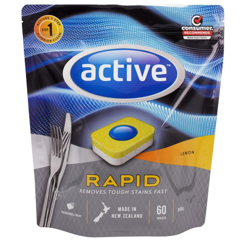 Active Rapid Lemon Dishwasher Tablets 60/pk