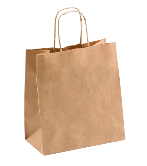 Recycled Paper Twist Handle Bag 245x220x120mm - 250/Ctn