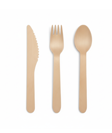Wooden Cutlery Pack K/F/S/N 400/Ctn