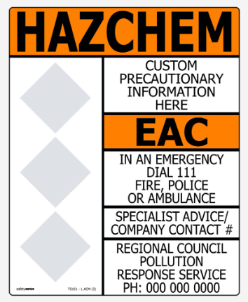 Hazchem Mixed Storage 3 Diamonds – Customisable