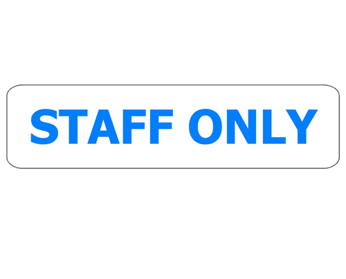 Sign PVC - Staff Only - 400x100mm