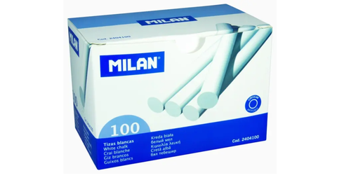 Milan Chalk Sticks White Pack 100