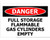 Sign ACM - Custom Flammable Gas Cylinders Empty ACM - 450x30