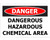 Sign PVC - Dangerous Hazardous Chemical Area - 450x300mm