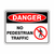 Sign - Danger No Pedestrian Traffic + Pictogram 450x300mm