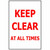 Sign Safety Clear Zone Keep Clear Wht/Red 600x480mm