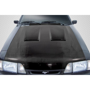 1987-1993 Ford Mustang Carbon Creations Heat Extractor Hood - 1 Piece - image 1