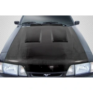 1987-1993 Ford Mustang Heat Extractor Carbon Fiber Hood - image 1