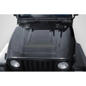 1997-2006 Jeep Wrangler Carbon Creations Heat Reduction Hood (fits all models without highline fenders) - 1 Piece - image 1 1997-2006 Jeep Wrangler Carbon Creations Heat Reduction Hood (fits all models without highline fenders) - 1 Piece - image 1