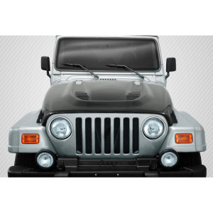 1997-2006 Jeep Wrangler Carbon Creations DriTech Power Dome Hood - 1 Piece - image 1 1997-2006 Jeep Wrangler Carbon Creations DriTech Power Dome Hood - 1 Piece - image 1