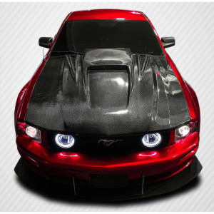 2005-2009 Ford Mustang Carbon Creations Spyder3 Hood - 1 Piece - image 1 2005-2009 Ford Mustang Carbon Creations Spyder3 Hood - 1 Piece - image 1