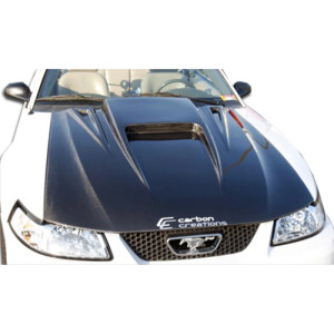 1999-2004 Ford Mustang Carbon Creations Spyder 3 Hood - 1 Piece - image 1 1999-2004 Ford Mustang Carbon Creations Spyder 3 Hood - 1 Piece - image 1