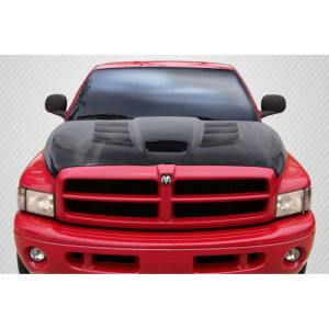 1994-2001 Dodge Ram Carbon Creations DriTech Viper Look Hood - 1 Piece - image 1