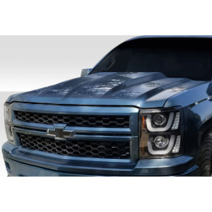 2014-2015 Chevrolet Silverado Duraflex 2" Cowl Hood - 1 Piece - image 1