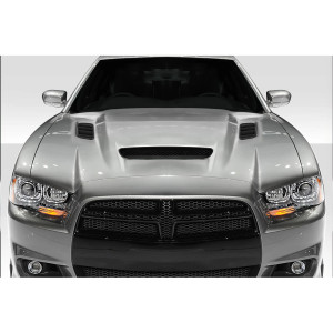 2011-2014 Dodge Charger Duraflex Hellcat Redeye Look Hood - 1 Piece - image 1