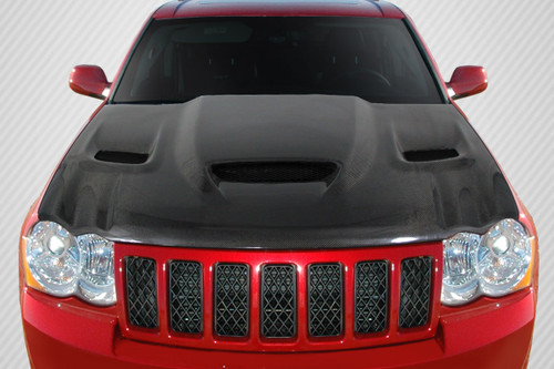 2005-2010 Jeep Grand Cherokee Carbon Creations DriTech Hellcat look Hood 1 Piece