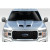 Universal Feed Dual Ram Air Hood Scoop - 1 Piece - image 1