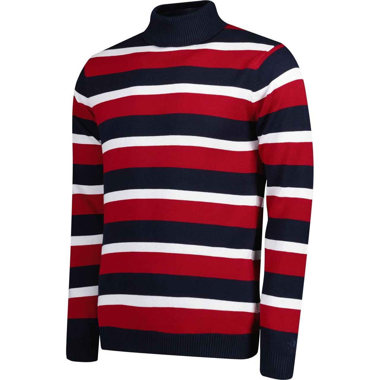 Ashcroft MADCAP Retro 60s Roll Neck Jumper in Red