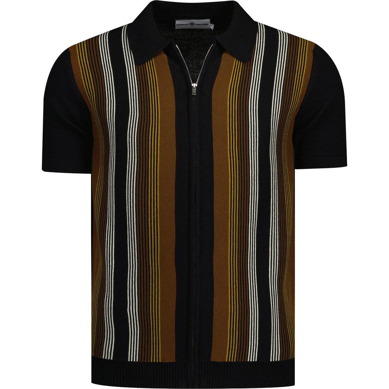 Capitol MADCAP ENGLAND 60s Mod Stripe Zip Polo (B)
