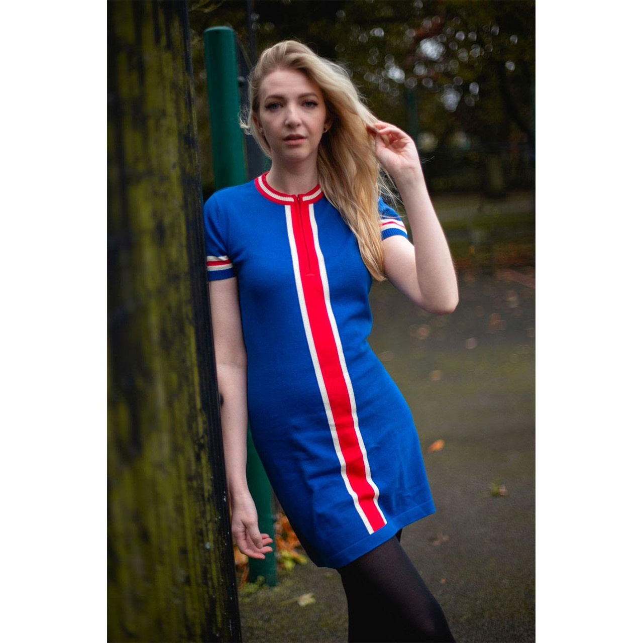 Aster MADCAP ENGLAND 60s Mod Zip Neck Knit Dress T