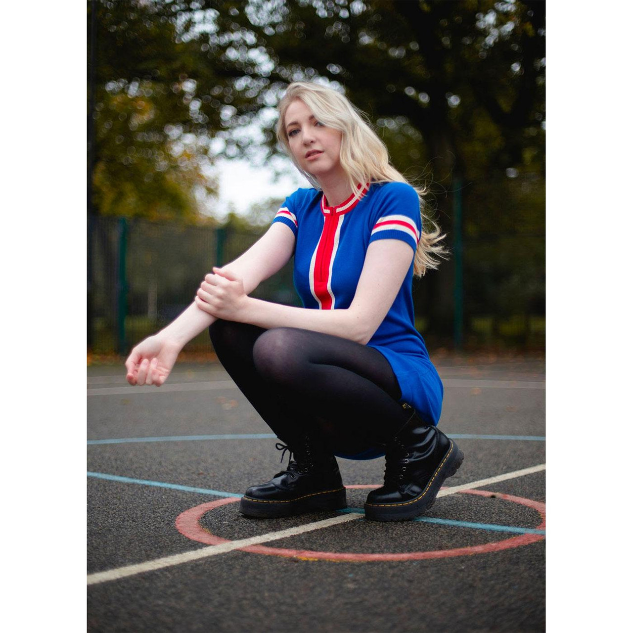 Aster MADCAP ENGLAND 60s Mod Zip Neck Knit Dress T