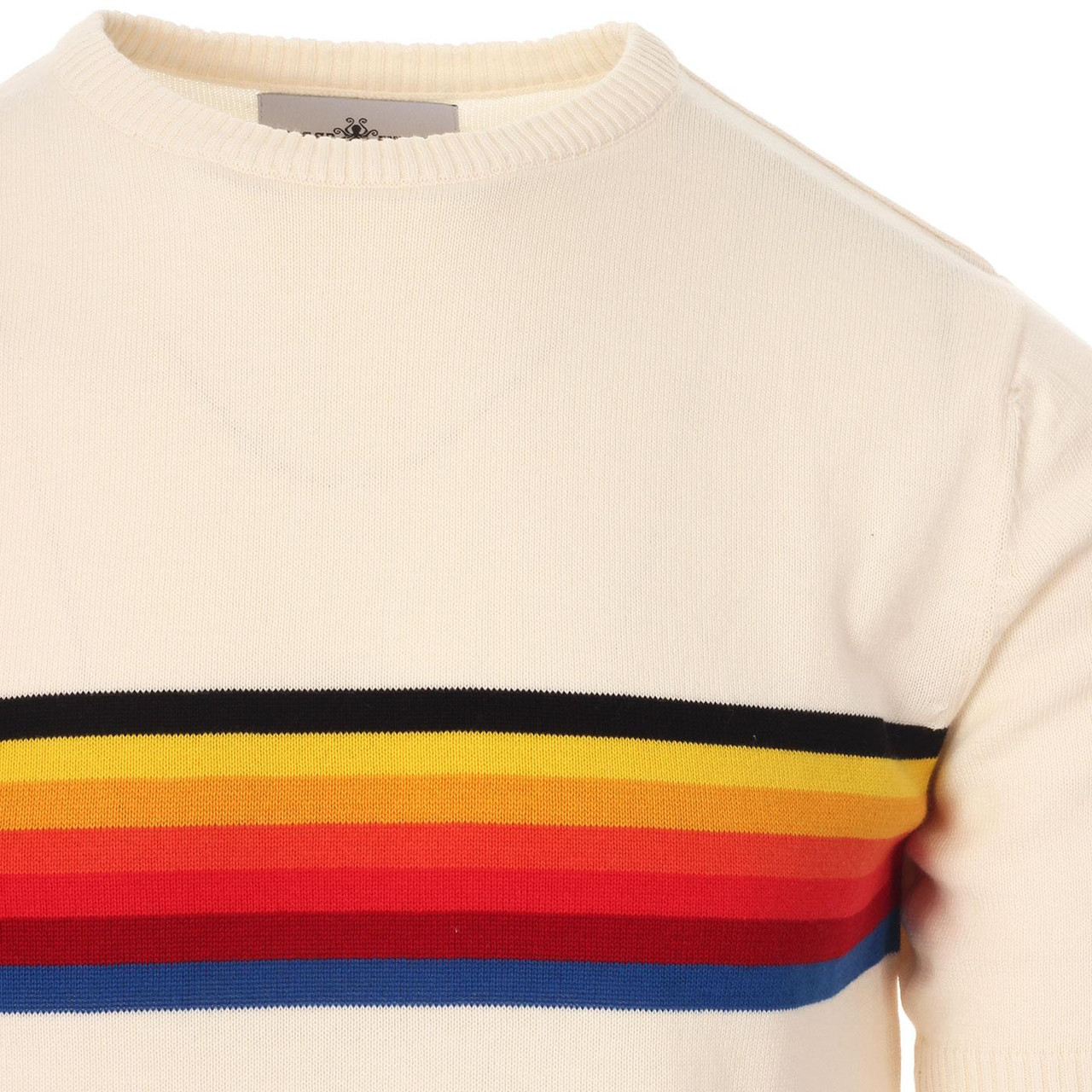 トップス y's for men 90s rainbow knit Mens Striped Round Neck Sweater - Multi-color | Benetton