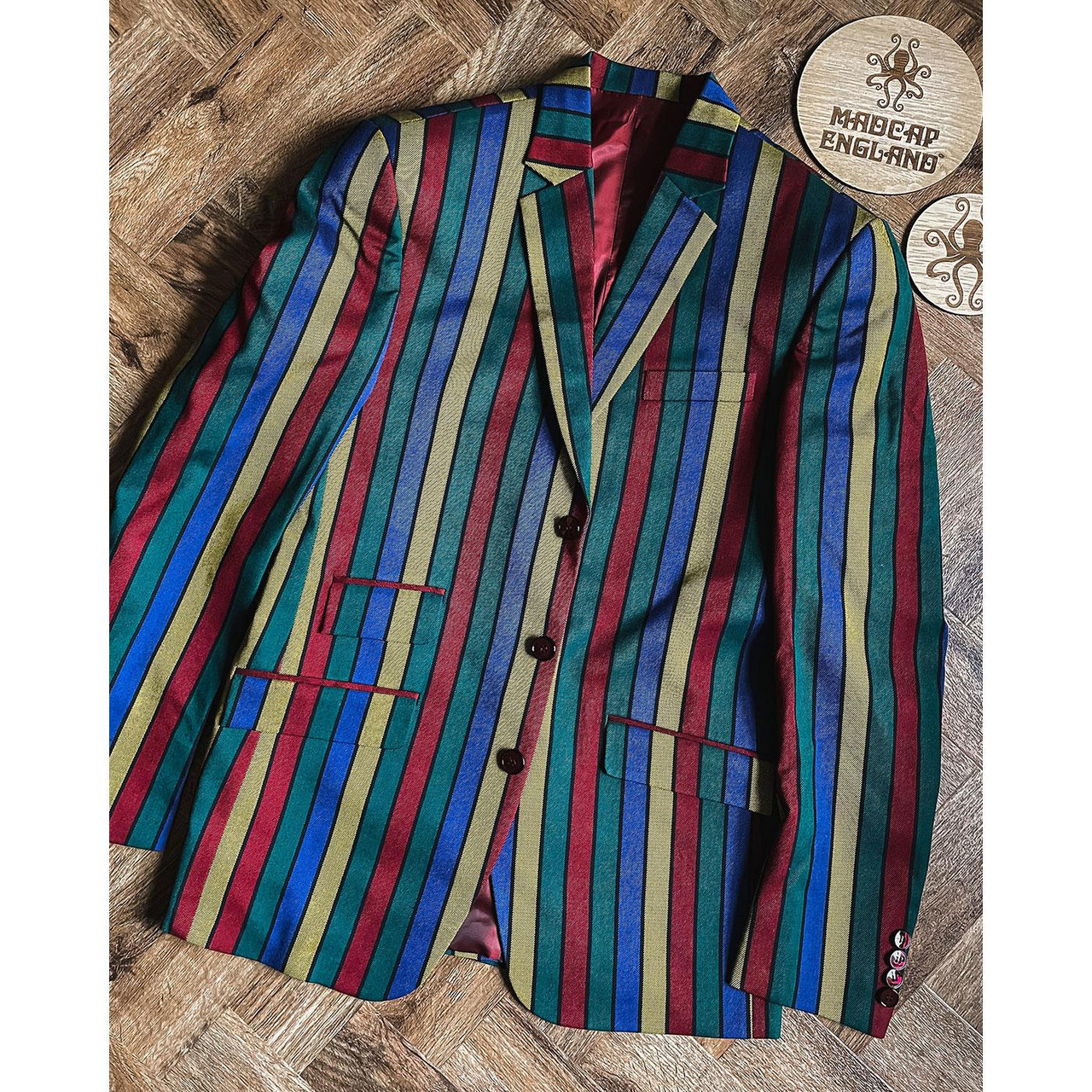 Madcap England ストライプ テーラードジャケット 楽天市場】Madcap England メンズ ブレザージャケット ストライプ