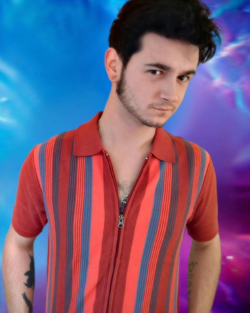 Capitol MADCAP ENGLAND 60s Mod Stripe Zip Polo (P)