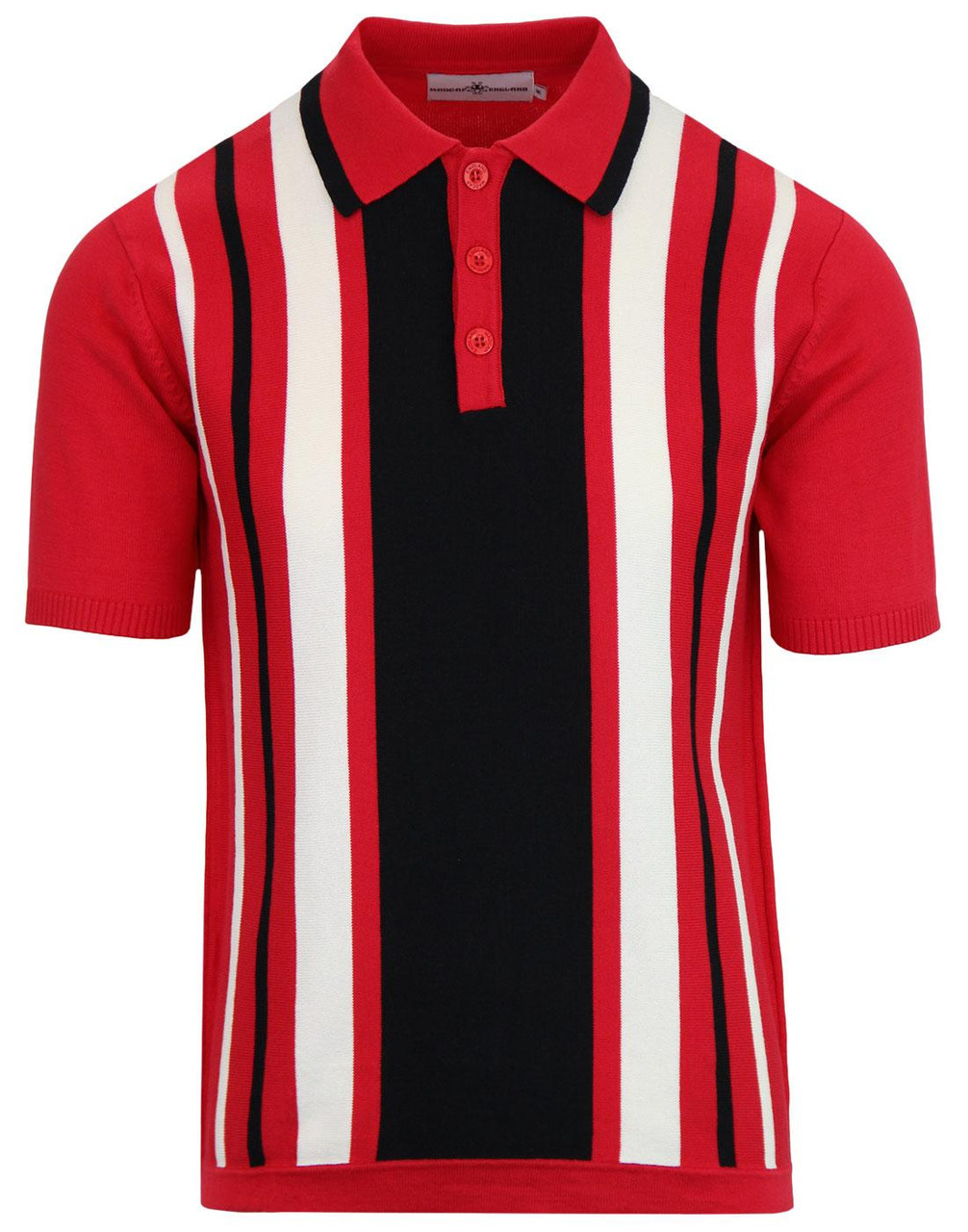 Folklore Mod Stripe Knit Polo RED