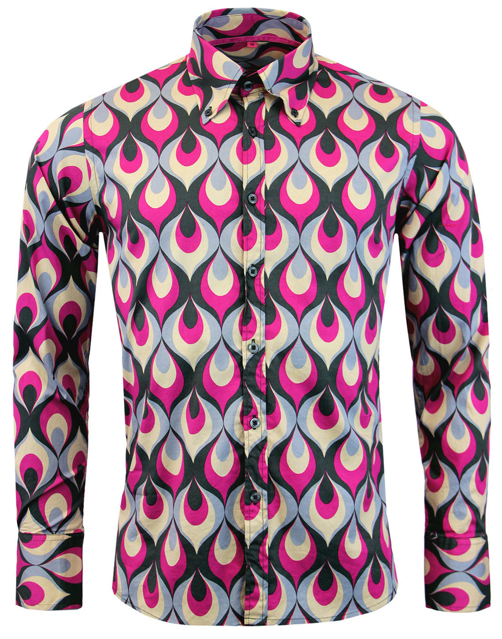 Trip Flames MADCAP ENGLAND Retro Mod Op Art Shirt