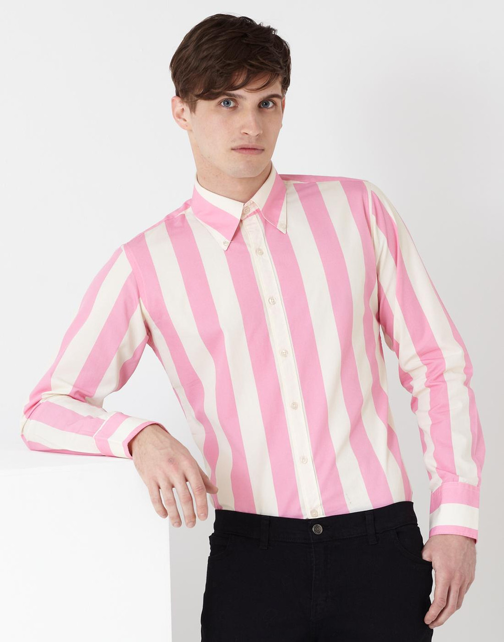 Eton MADCAP ENGLAND 1960s Mod Candy Stripe Shirt