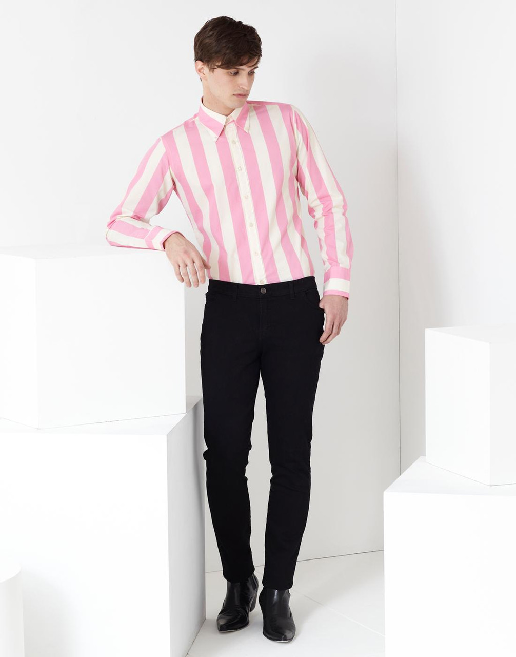 Eton MADCAP ENGLAND 1960s Mod Candy Stripe Shirt