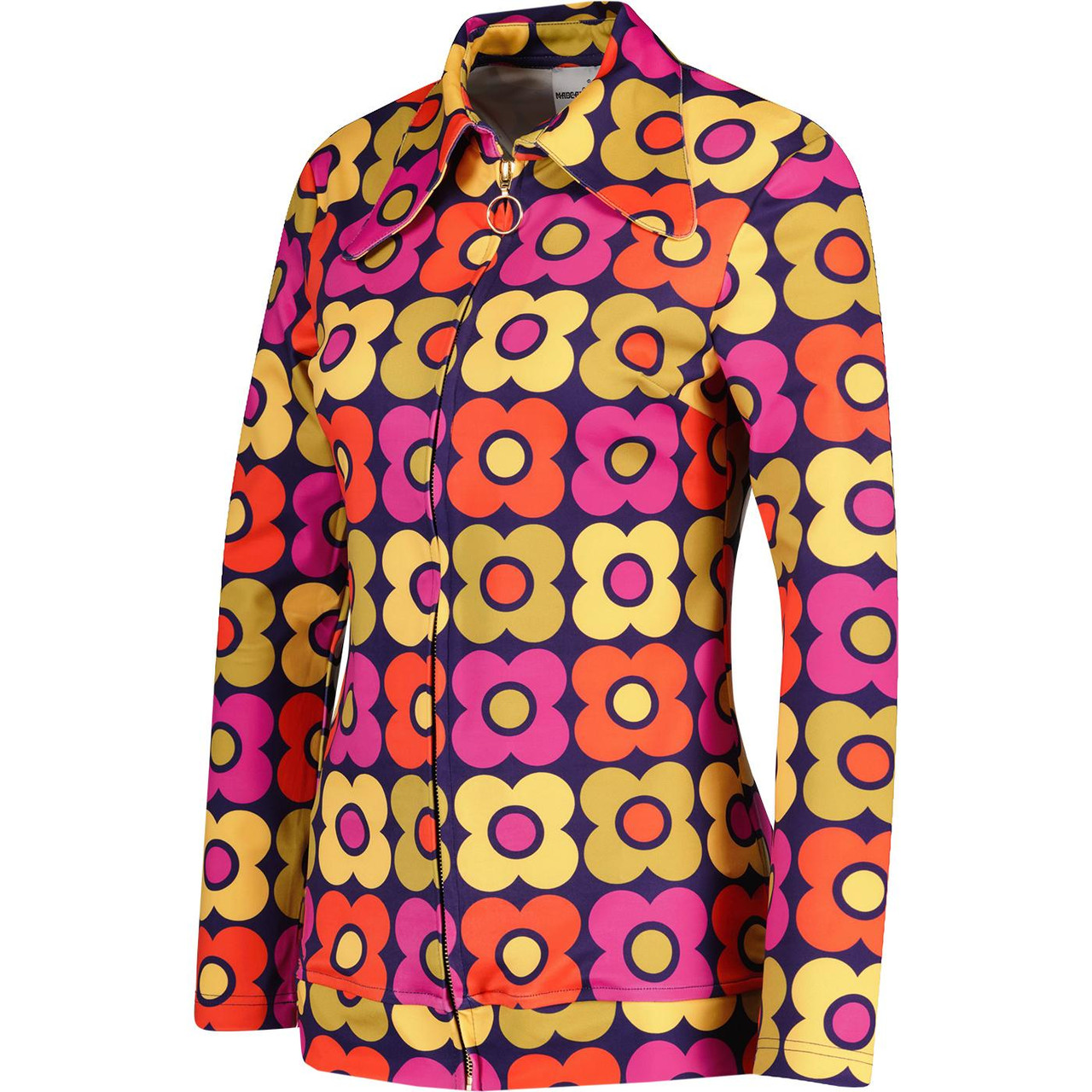 Juliet MADCAP Retro 70s Dagger Collar Zip Shirt N