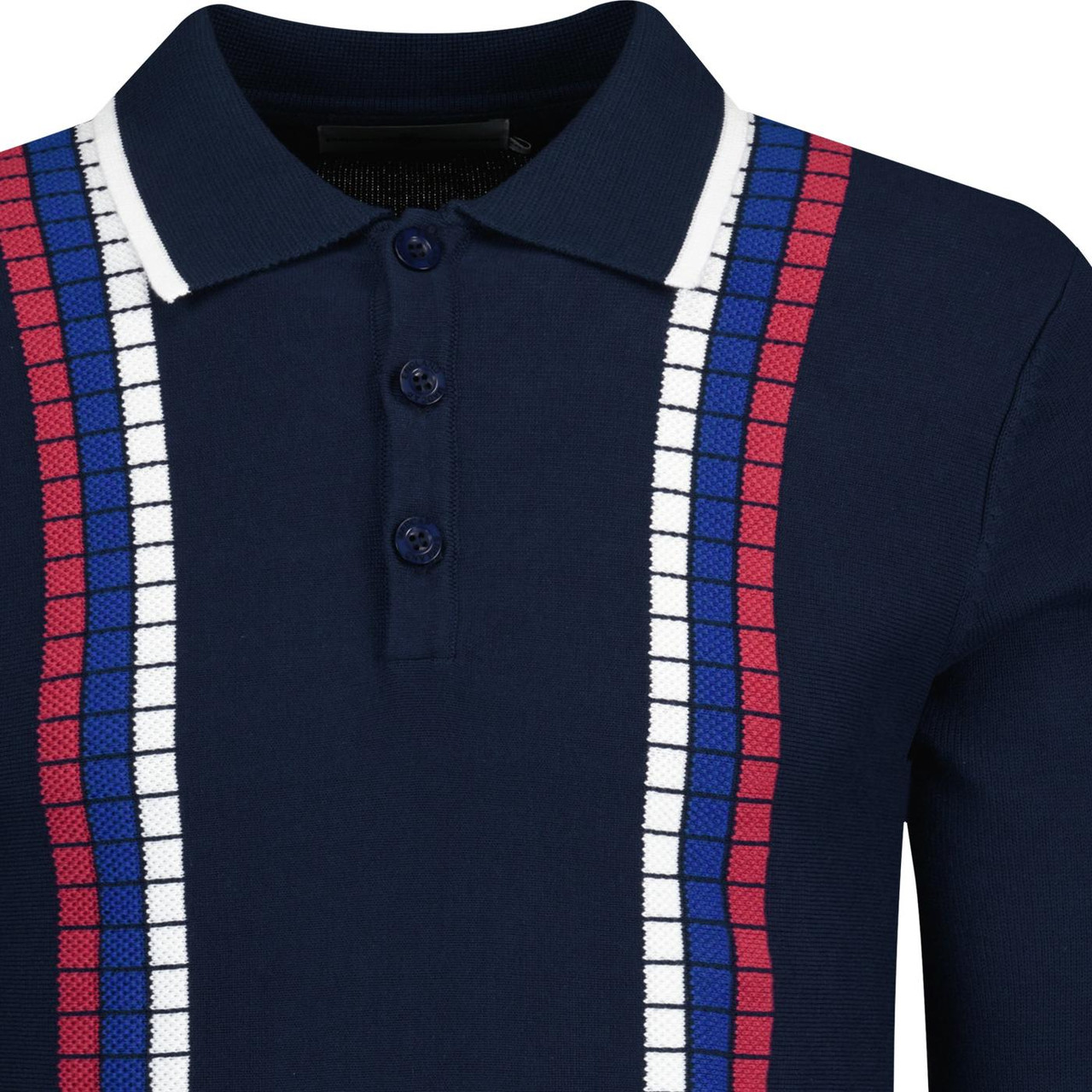 Zodiac MADCAP ENGLAND Raised Stripe Knit Polo NAVY